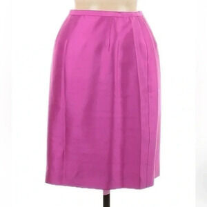 Dana Buchman | Pink 100% Silk Pencil A-Line Skirt Size 6 Small S